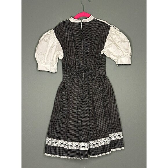 VTG 1980s Tween Time Tulsa Oklahoma Prairie Cottagecore Lace Trim Dress - Picture 2 of 9